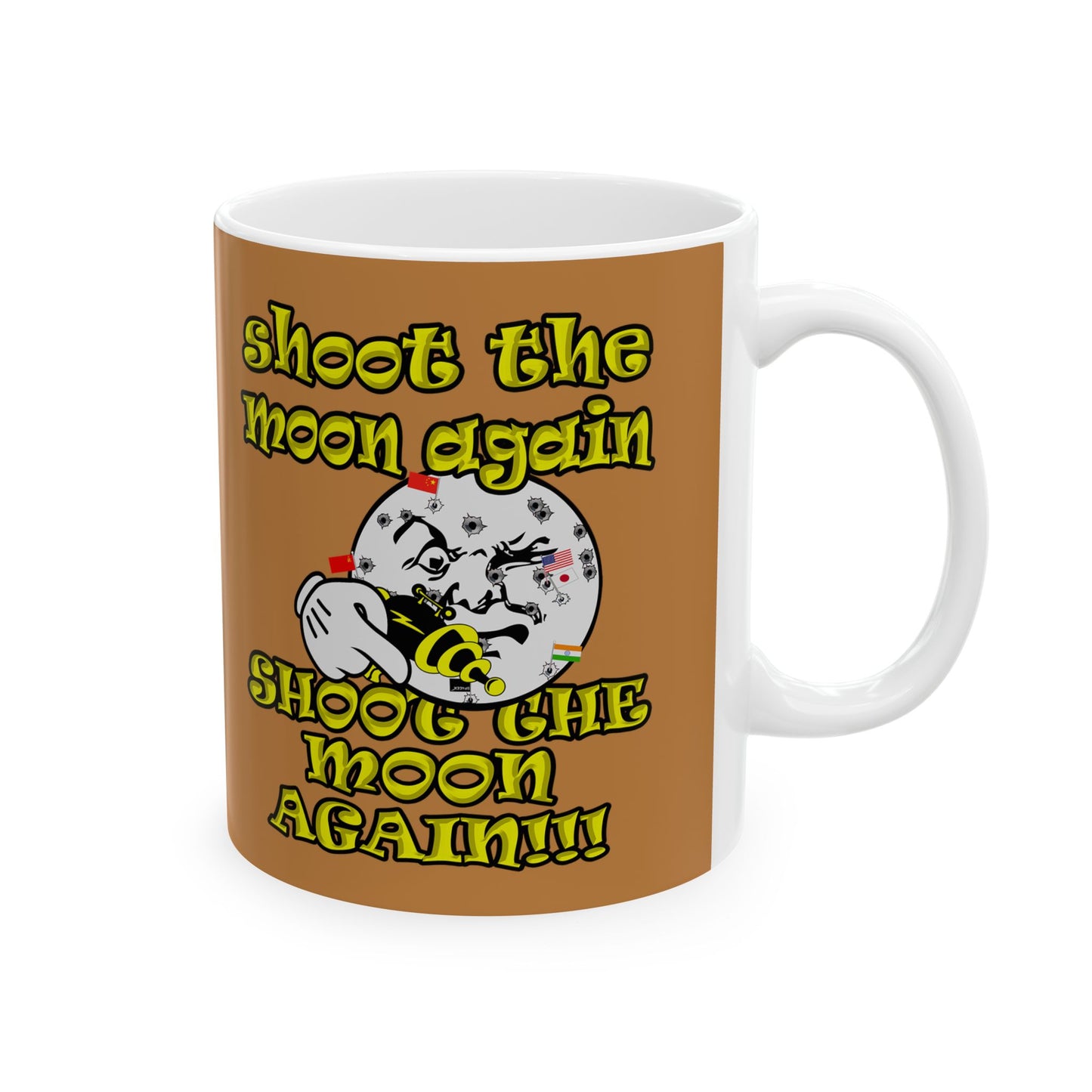 shoot the moon again - White Mug (light brown)