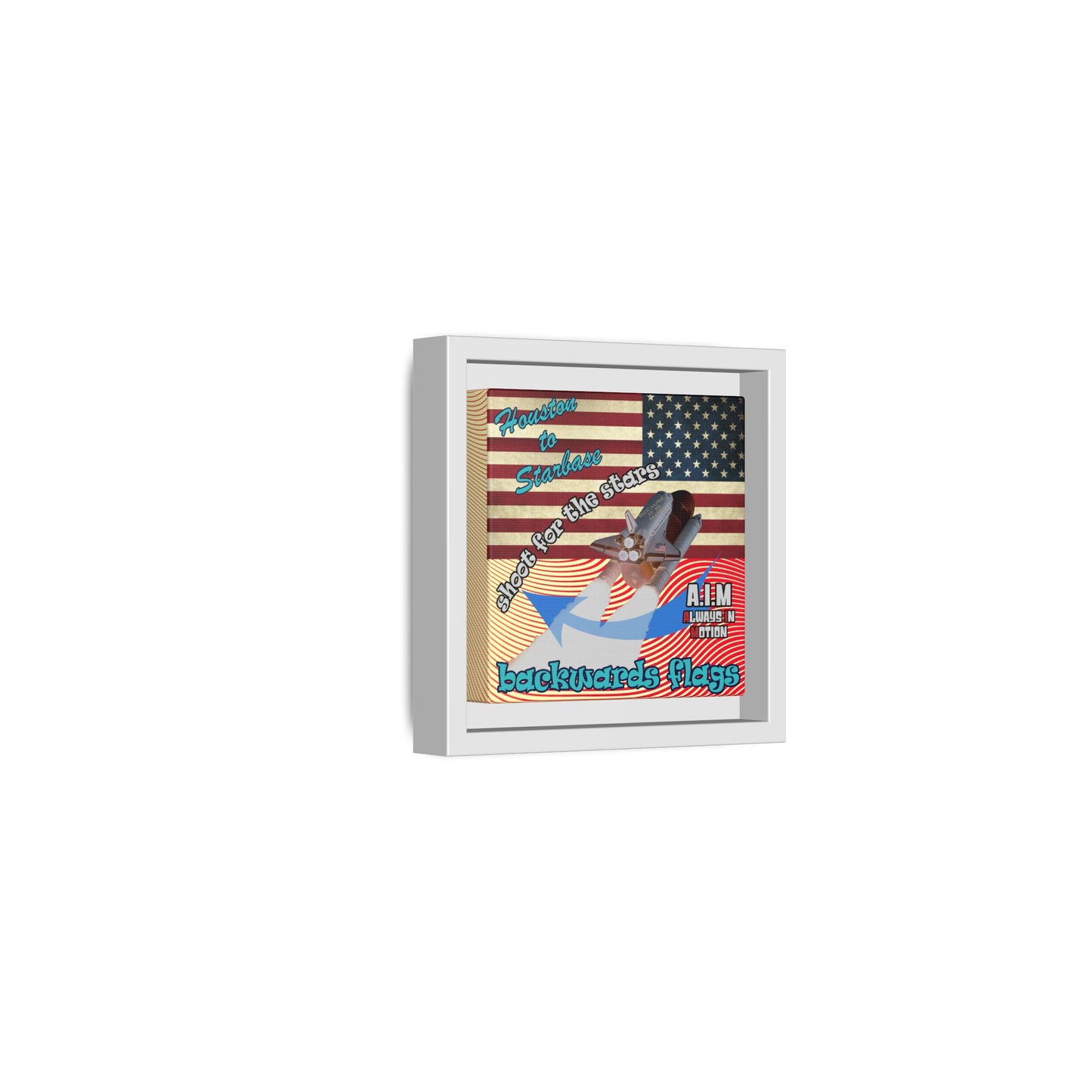 shoot for the stars - framed canvas art (yellow-orange wave)