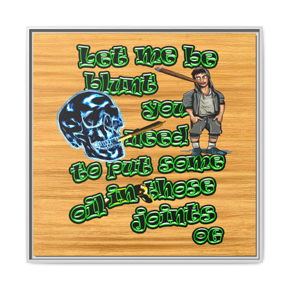 og - framed canvas art (butterscotch wood finish)
