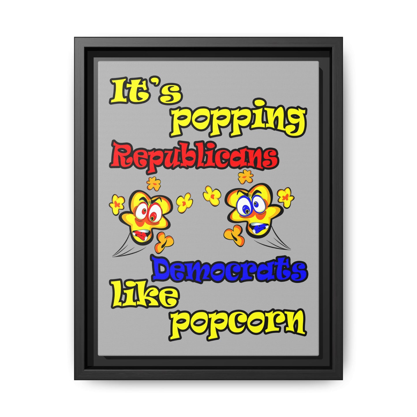 popping like popcorn - framed canvas art (light grey)