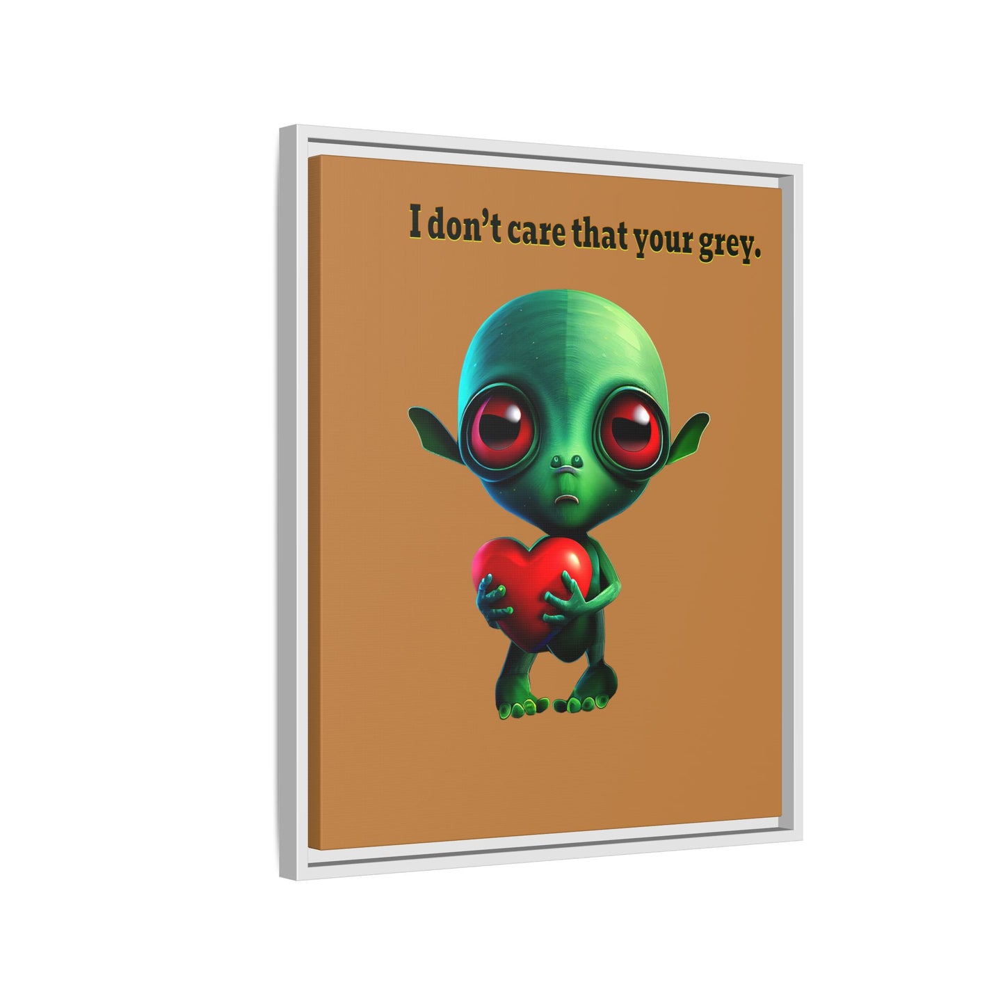 I don't care that your grey - framed canvas art (light brown)