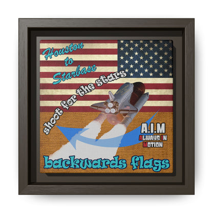 shoot for the stars - framed canvas art (brown papyrus)