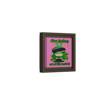 disc jockey - framed canvas art (light pink)