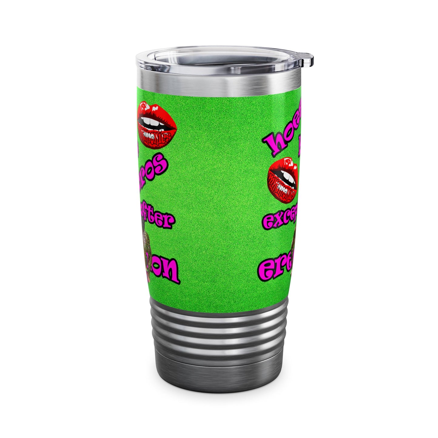 hoes b4 bros - Ringneck Tumbler, 20oz (green turf)