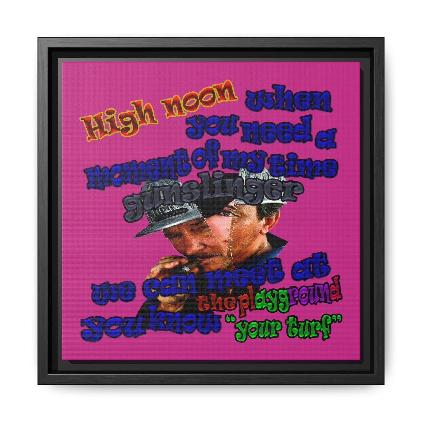 high noon - framed canvas art (pink)