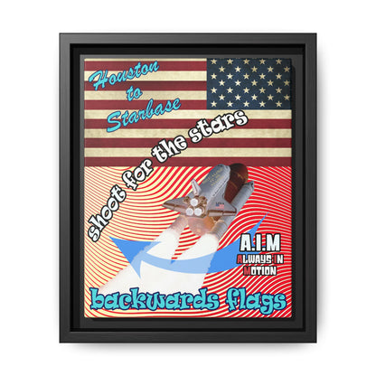 shoot for the stars - framed canvas art (yellow-orange wave)