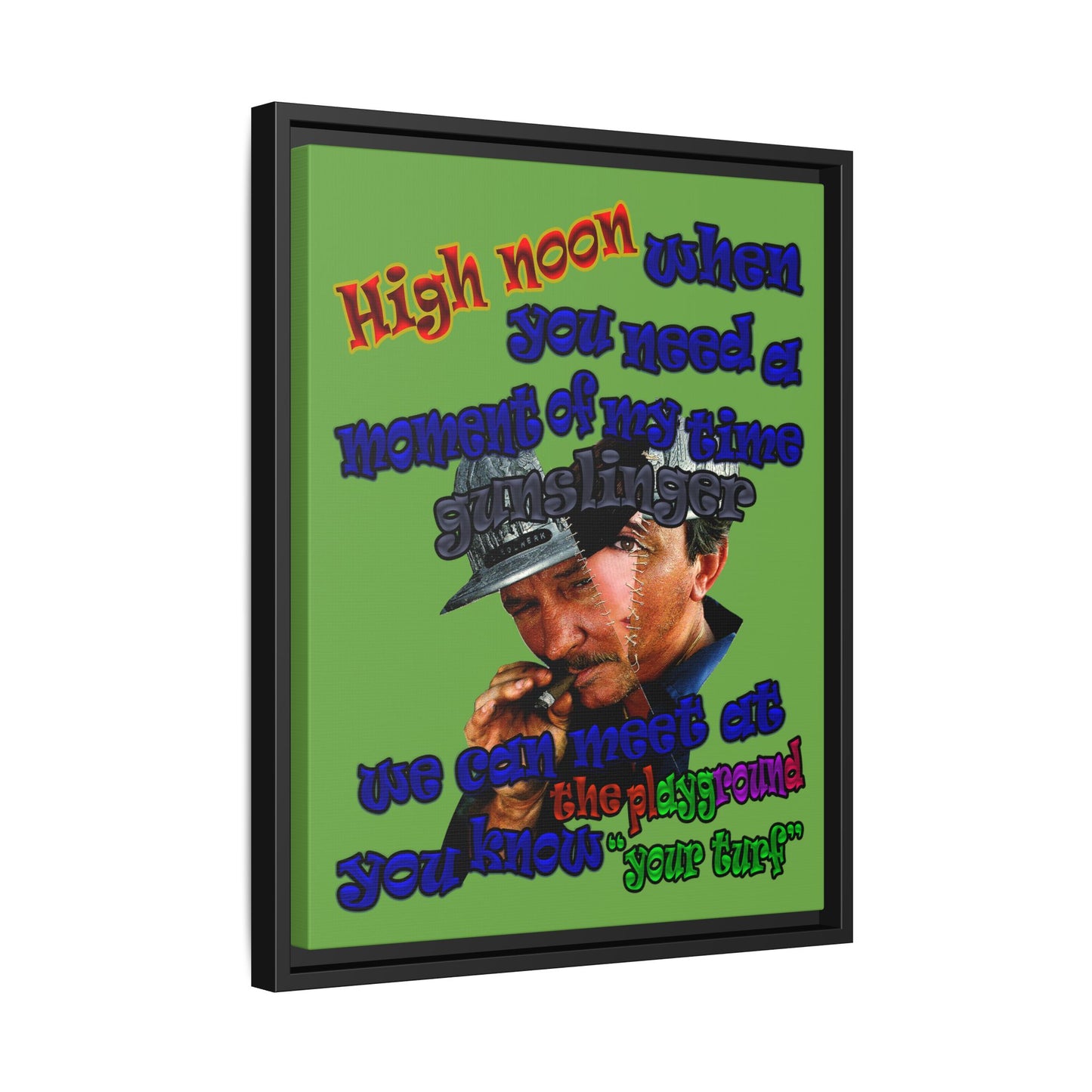 high noon - framed canvas art (green)