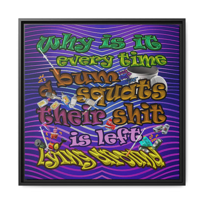 the bum's shit - framed canvas art (purple wave)