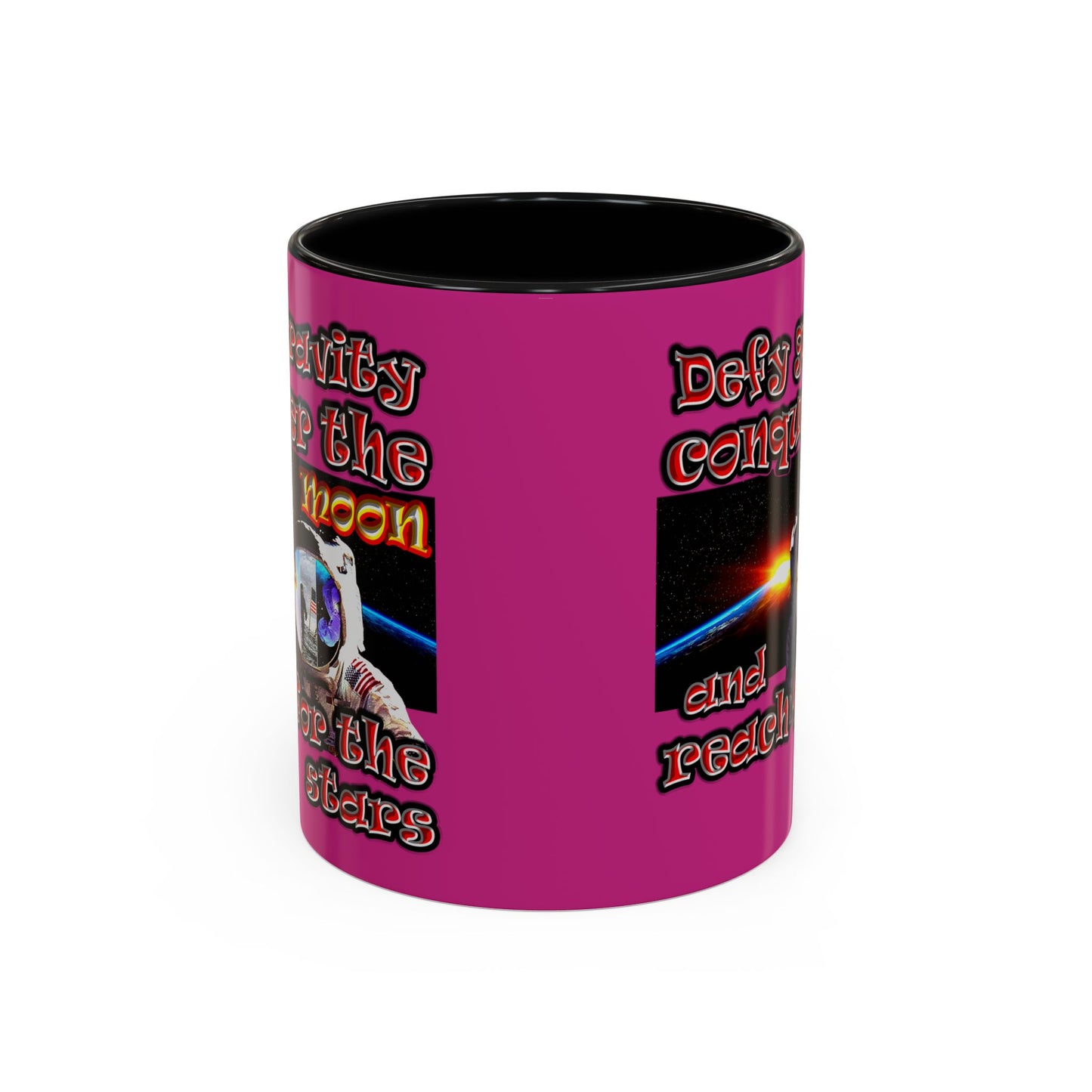 defy conquer reach - Accent Mug (pink)