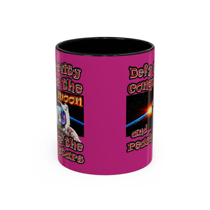 defy conquer reach - Accent Mug (pink)