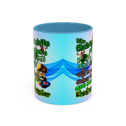 christmas spirits of boston - Accent Mug (light blue-pink wave)