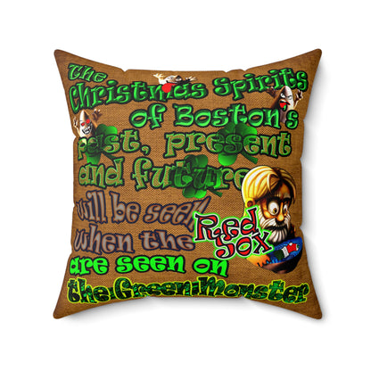 christmas spirits of boston - Faux Suede Square Pillow - (dichromatic brown papyrus)
