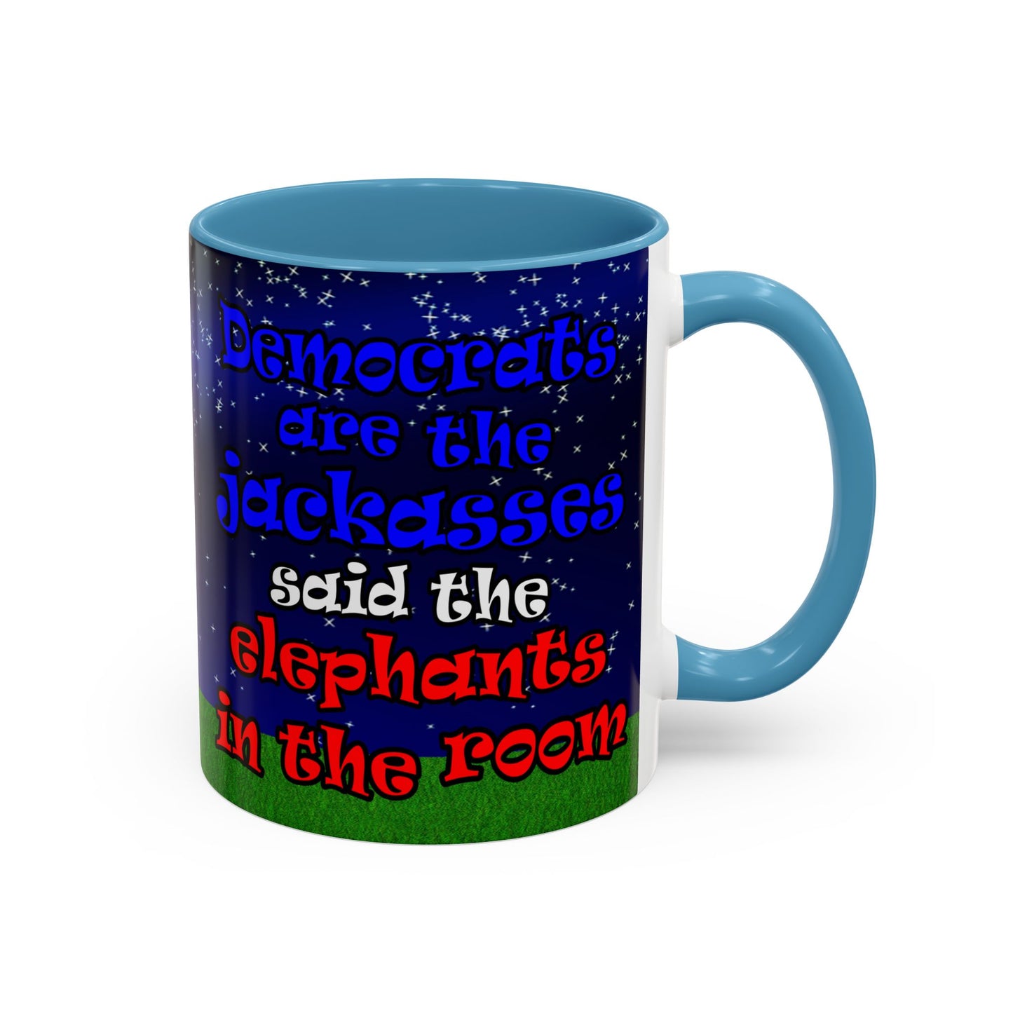 donkeys and elephants - Accent Mug ('snoops' background)