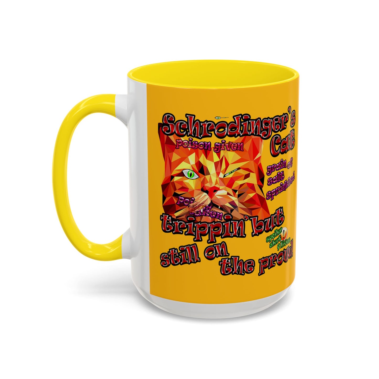 schrodinger's cat - Accent Mug (yellow)