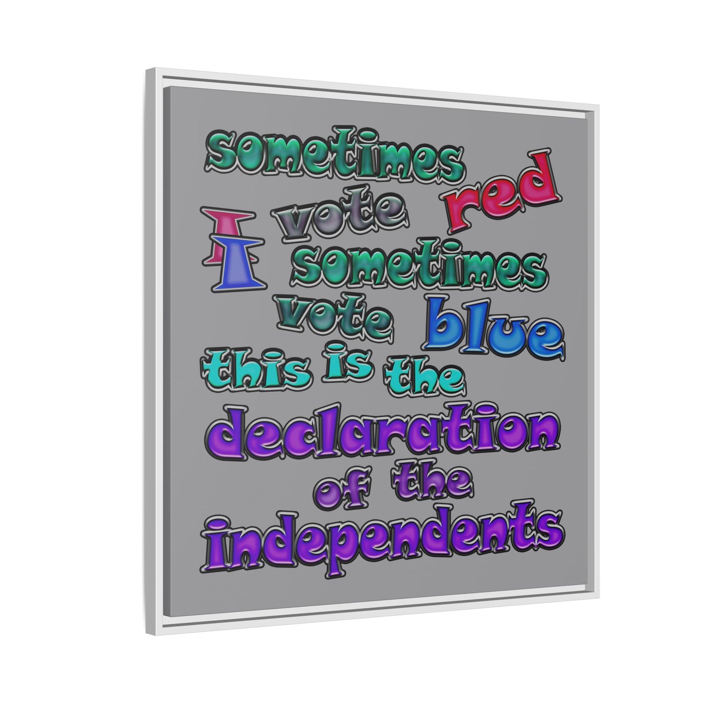 declaration of the independents - framed canvas art (grey)