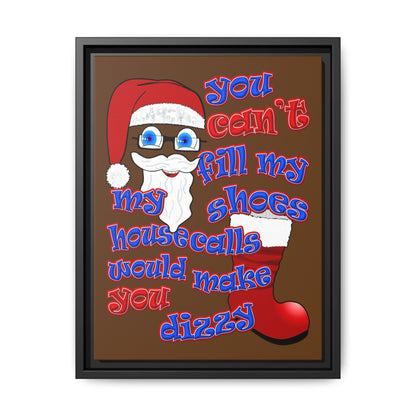 santa's shoes - framed canvas art (brown)