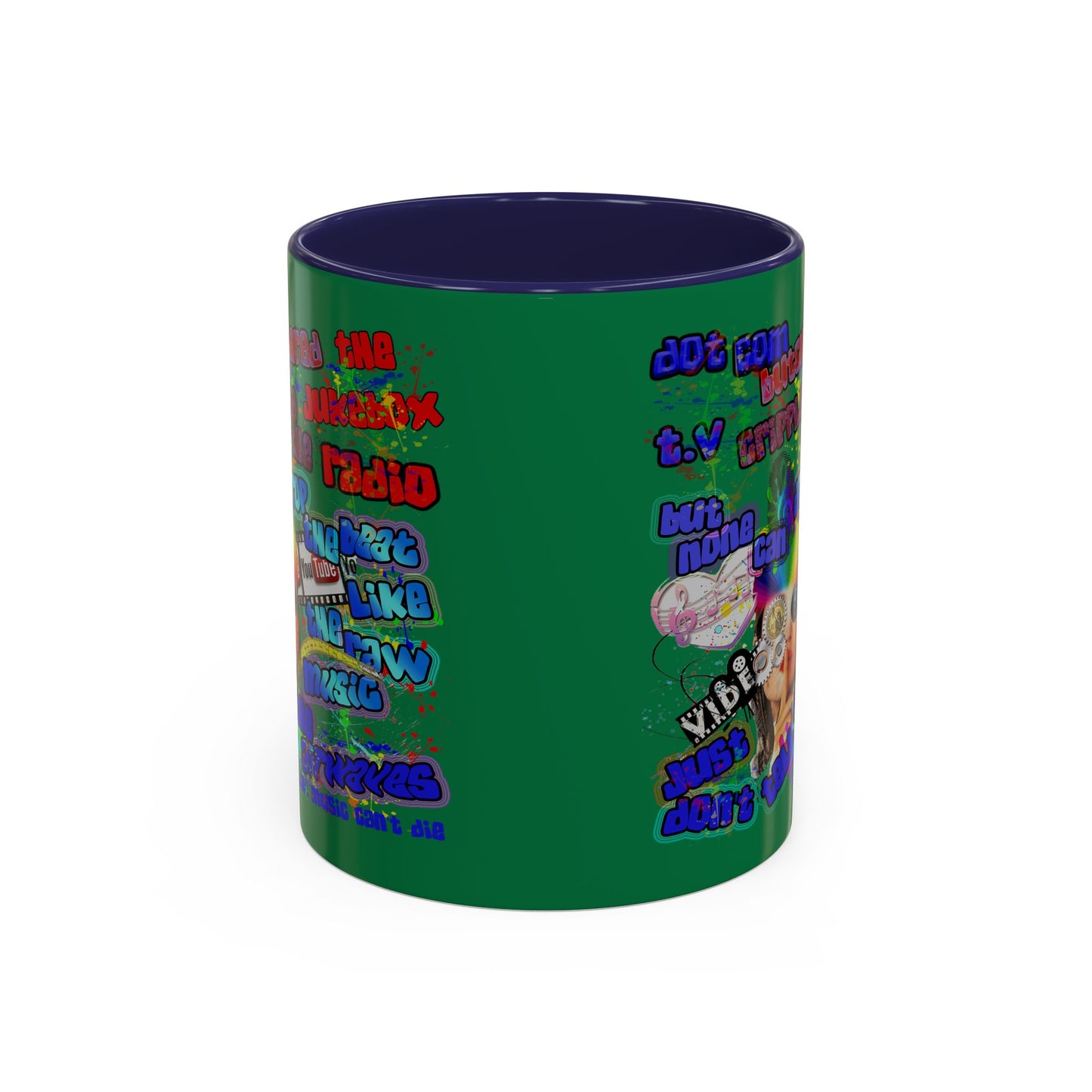 drop the beat - Accent Mug (dark green)
