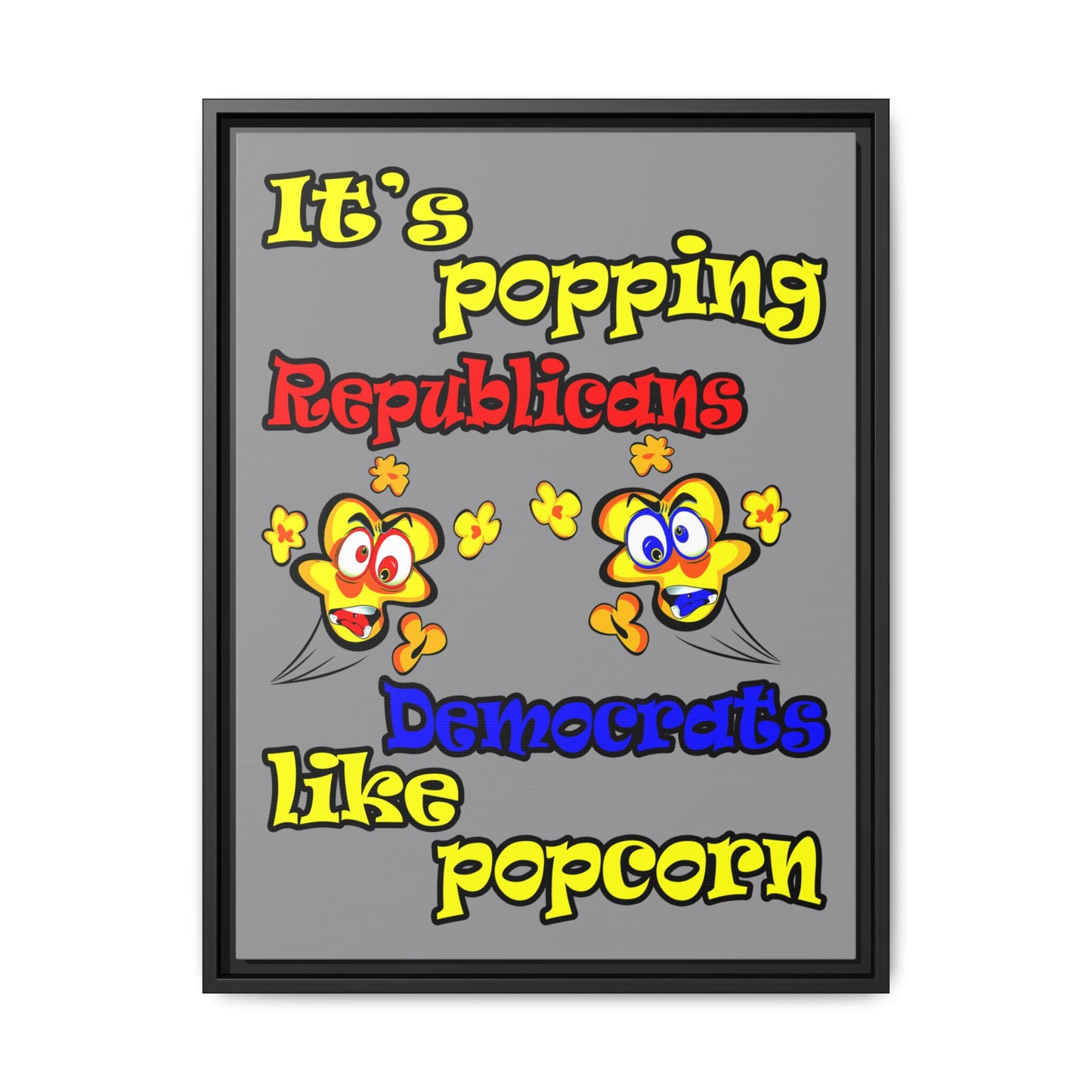 popping like popcorn - framed canvas art (grey)