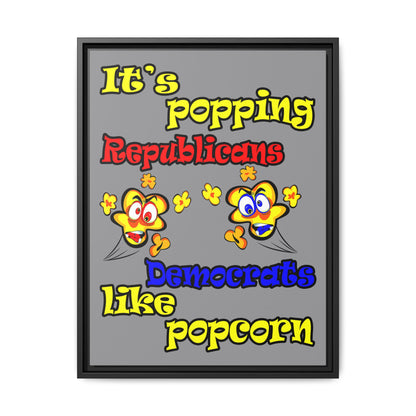 popping like popcorn - framed canvas art (grey)