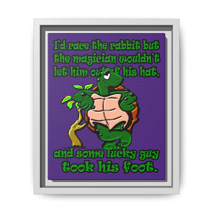 turtle race - framed canvas art (purple)