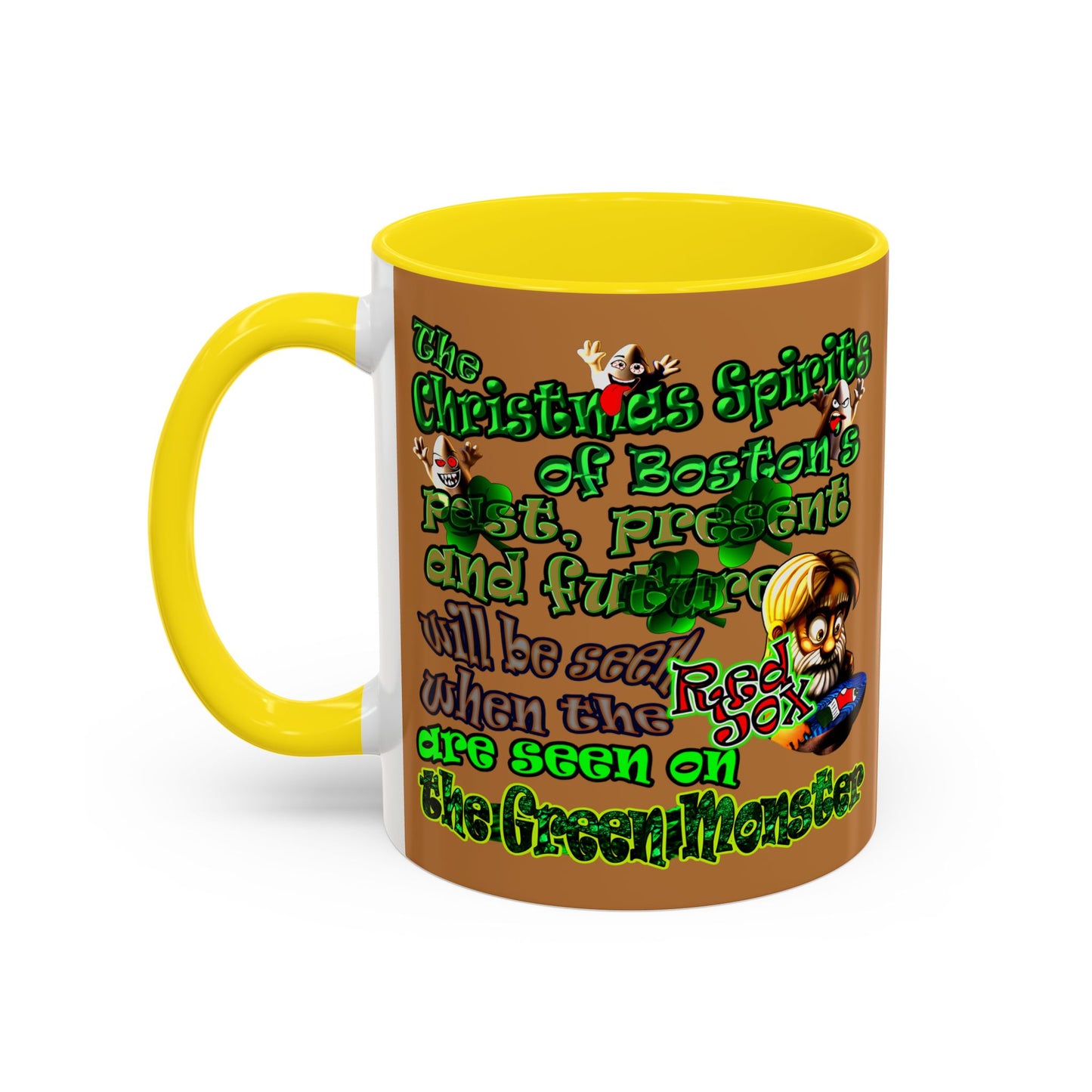 christmas spirits of boston - Accent Mug (light brown)