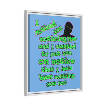noticed you noticing - framed canvas art (light blue)