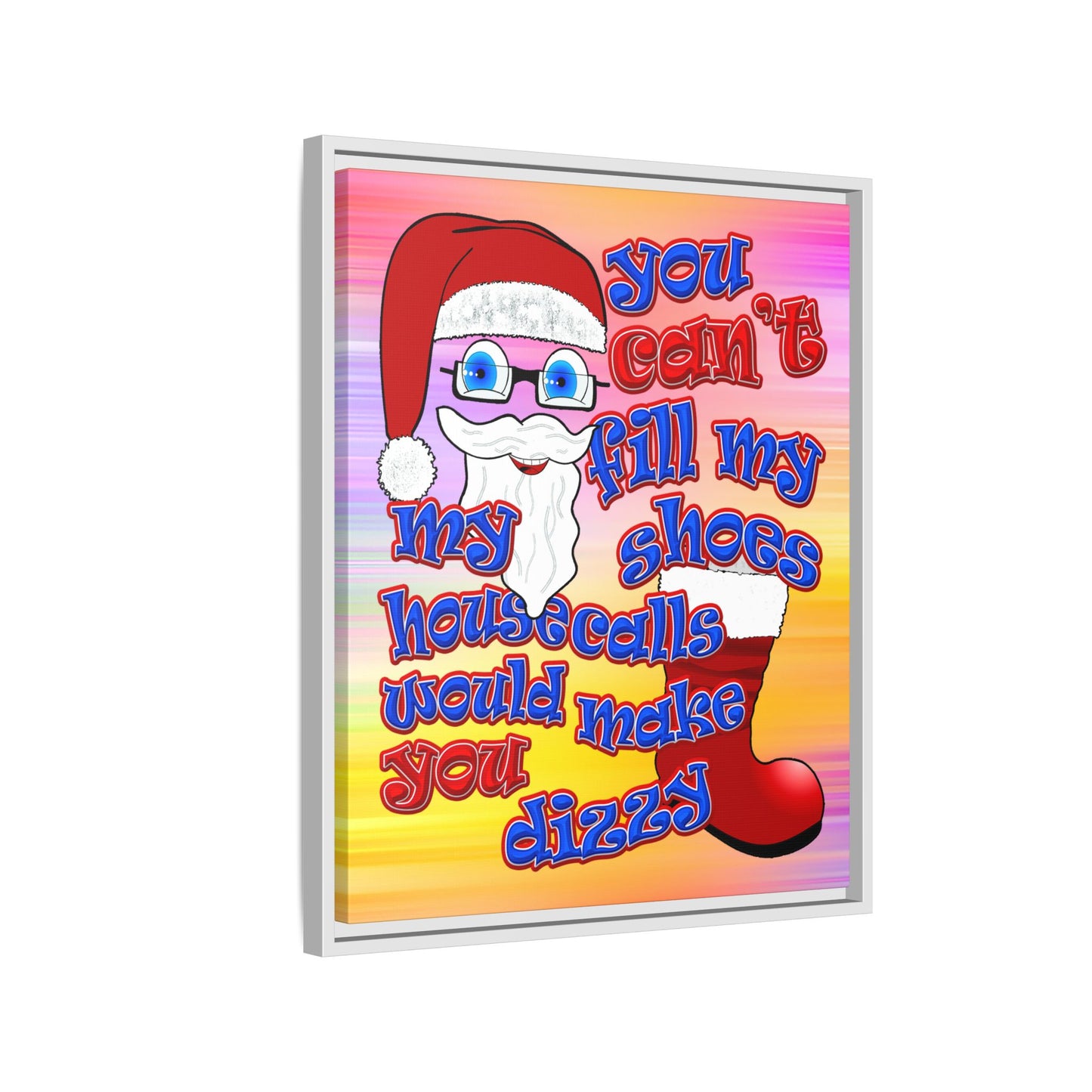 santa's shoes - framed canvas art (color blur)