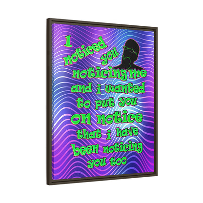 noticed you noticing - framed canvas art (purple wave)