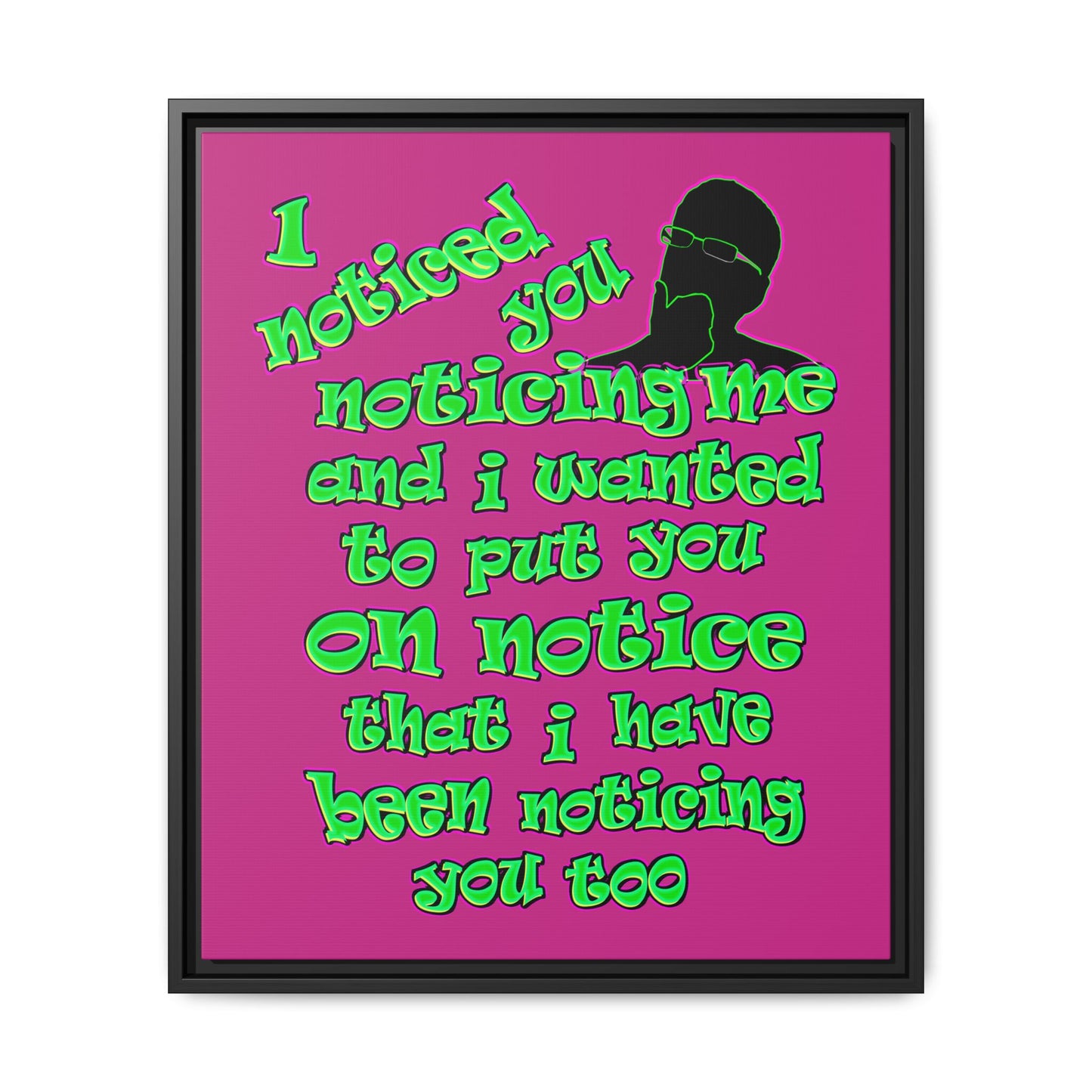 noticed you noticing - framed canvas art (pink)