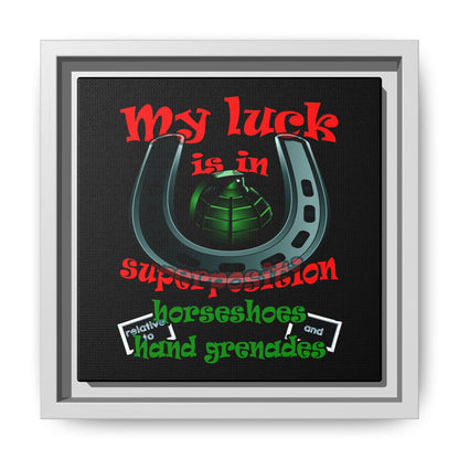 my luck - framed canvas art (black)