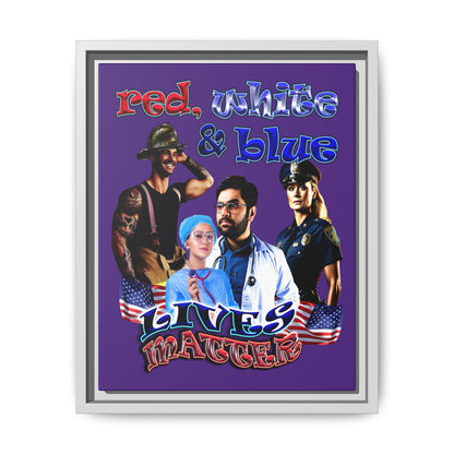rw&b lives matter - framed canvas art (purple)