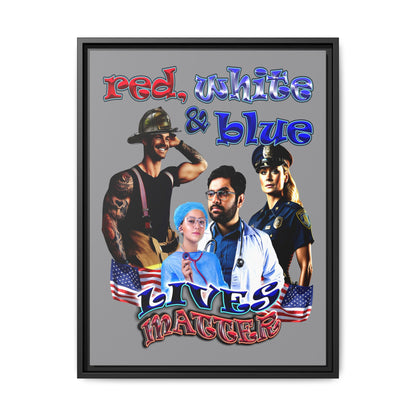 rw&b lives matter - framed canvas art (grey)