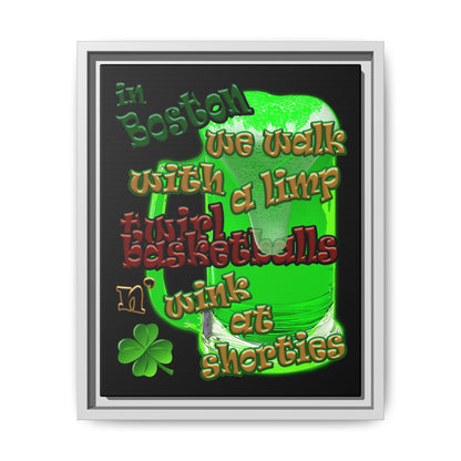 celtics logo - framed canvas art (black)