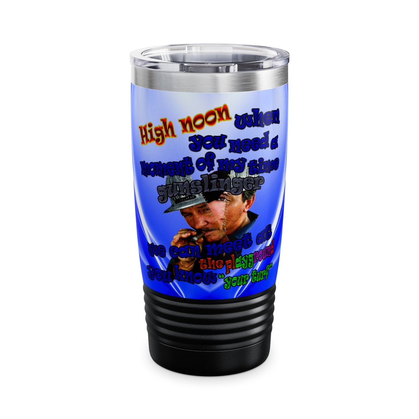 high noon - Ringneck Tumbler, 20oz (blue-white wave)