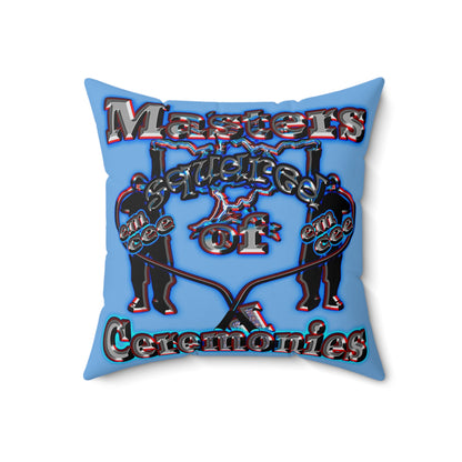 em cee squared - Spun Polyester Square Pillow - (light blue)