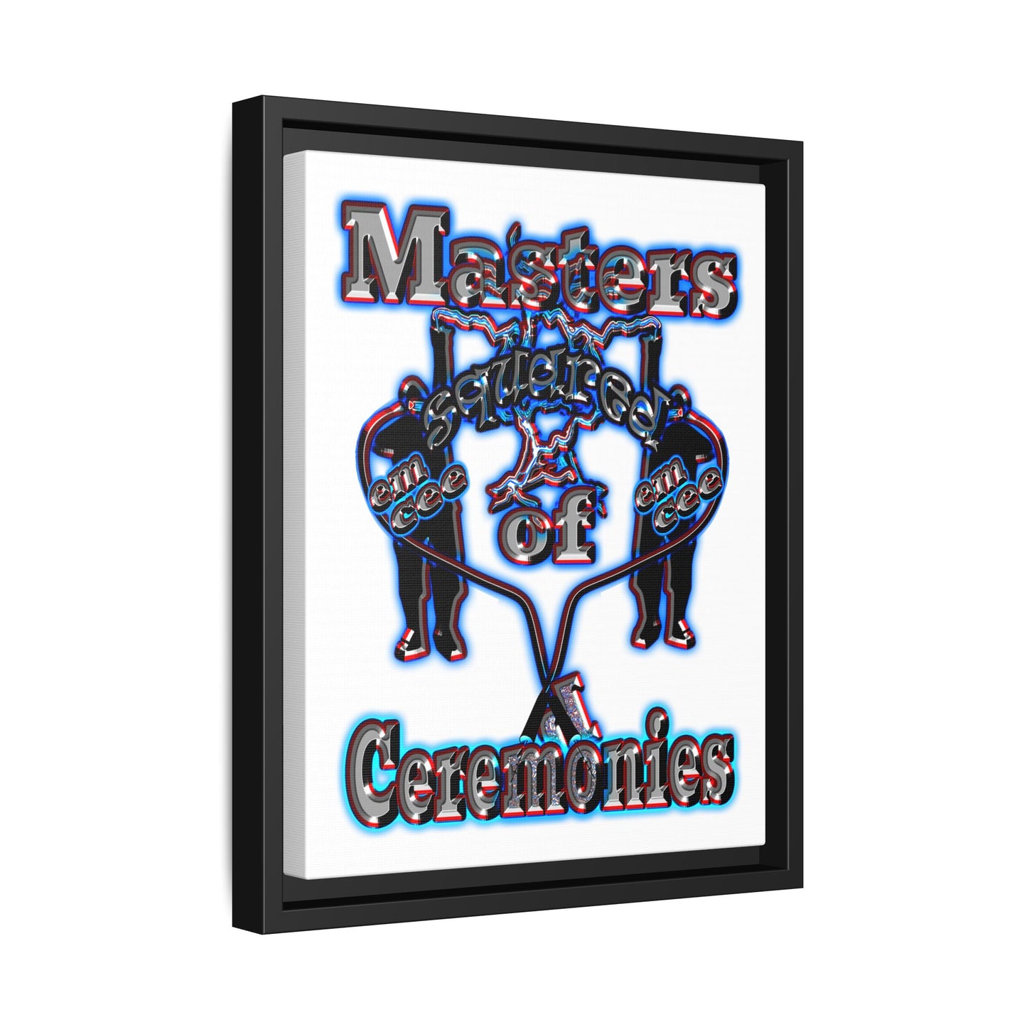 em cee squared - framed canvas art (white)