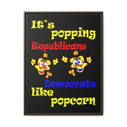 popping like popcorn - framed canvas art (black)