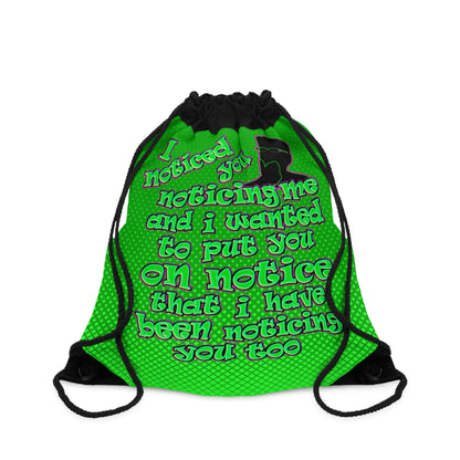 noticed you noticing - Drawstring Bag (logo green)