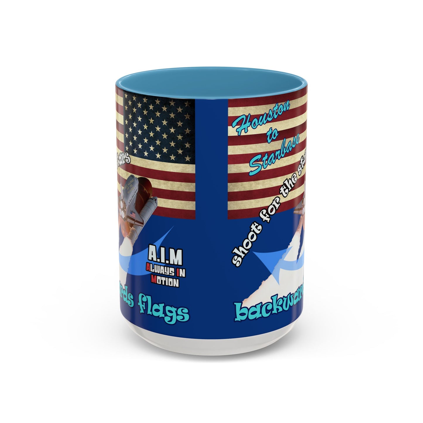 shoot for the stars - Accent Mug (dark blue)