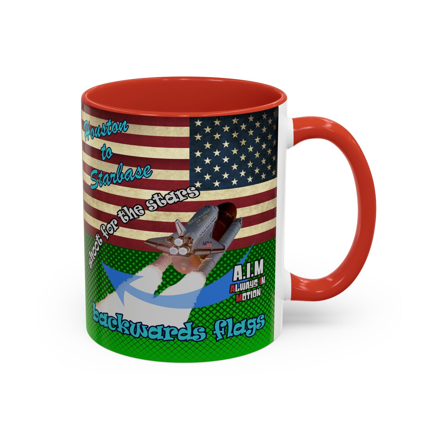 shoot for the stars - Accent Mug (logo green)