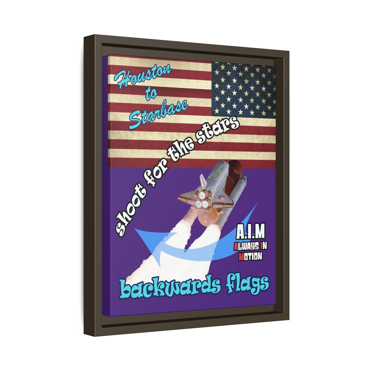 shoot for the stars - framed canvas art (purple)