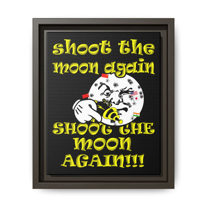 shoot the moon again - framed canvas art (black)