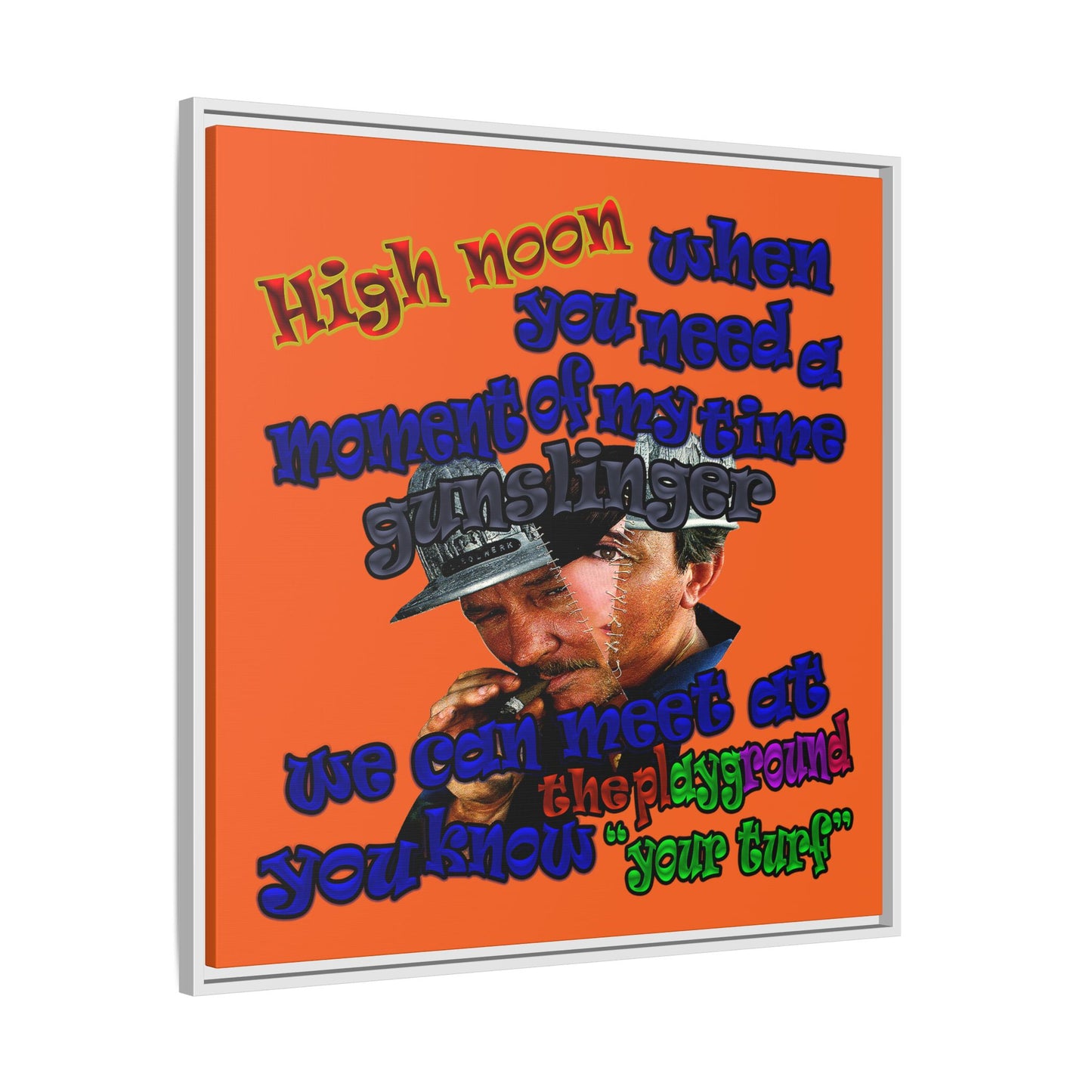 high noon - framed canvas art (orange)