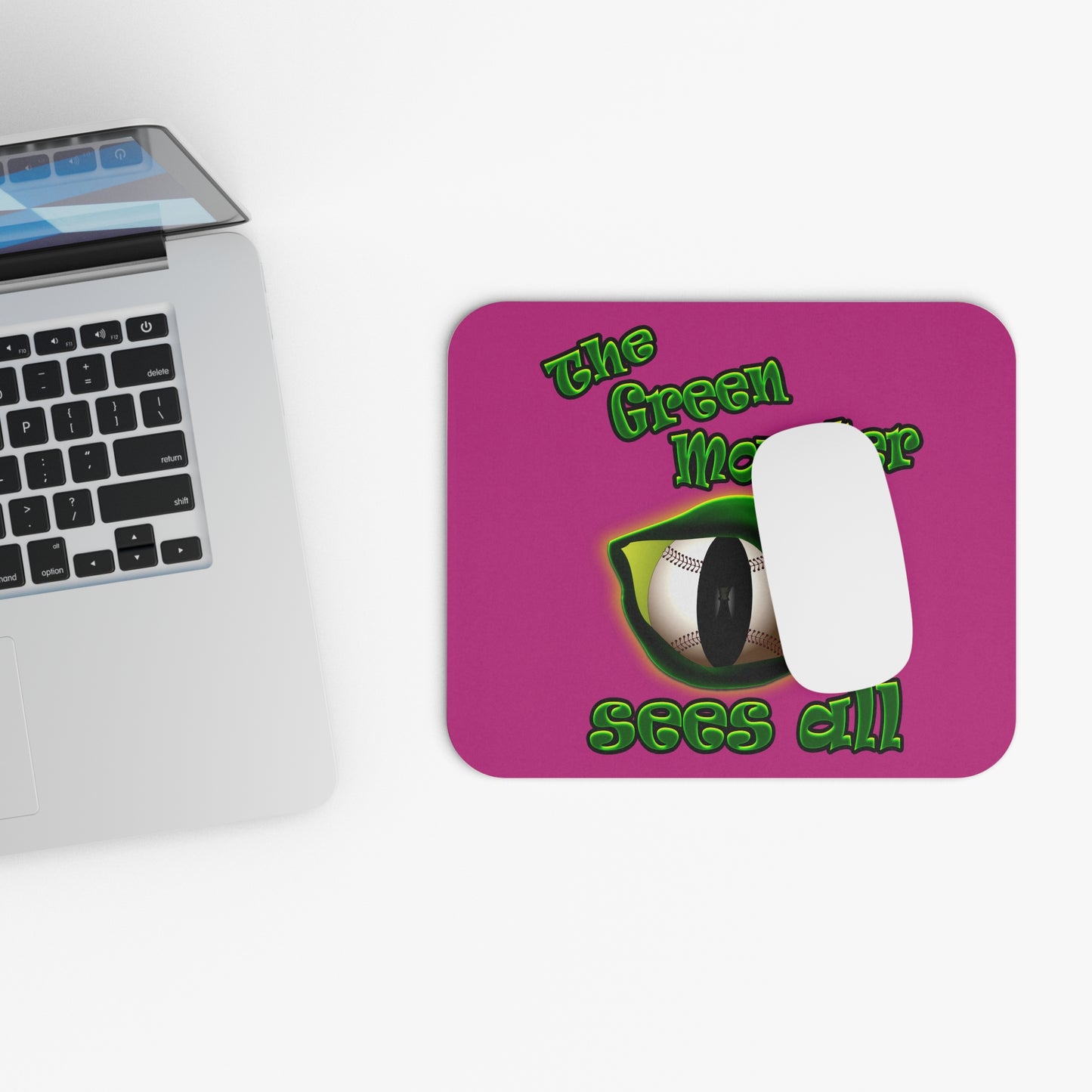 green monster - Mouse Pad (Rectangle) (pink)