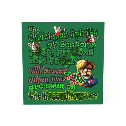christmas spirits of boston - note cube (dark green)