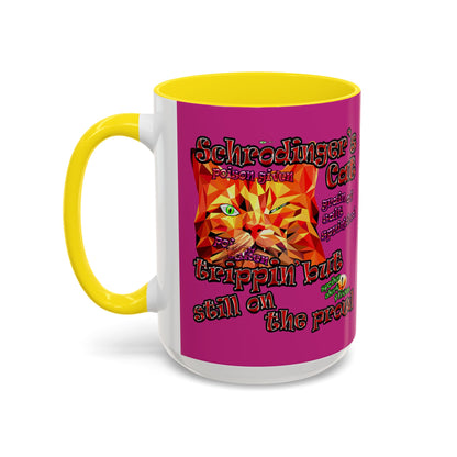 schrodinger's cat - Accent Mug (pink)