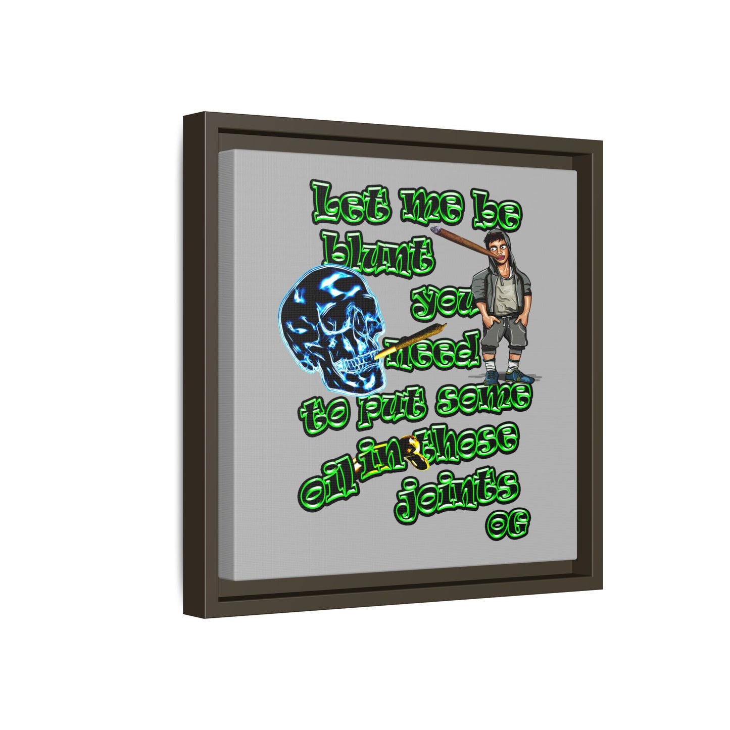 og - framed canvas art (light grey)