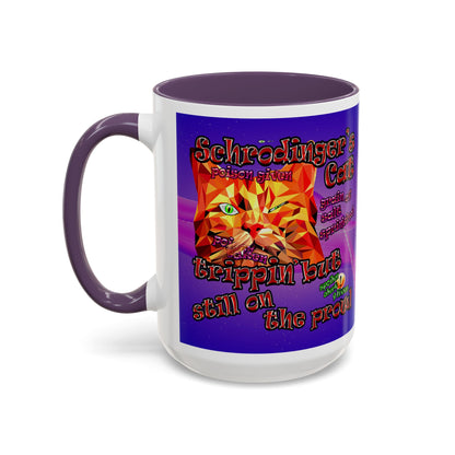schrodinger's cat - Accent Mug (purple-pink wave)