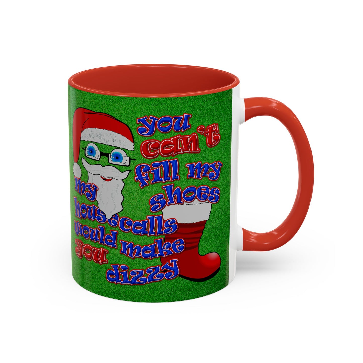 santa's shoes - Accent Mug (green turf)