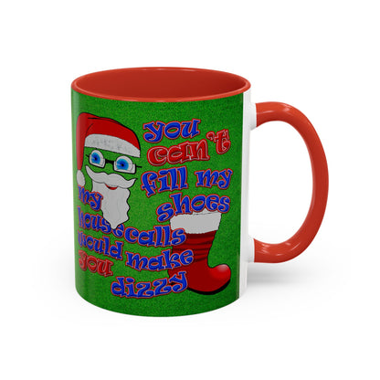 santa's shoes - Accent Mug (green turf)